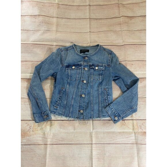 Banana Republic Women's Blue Denim Button Front Jacket - Medium - Picture 4 of 12